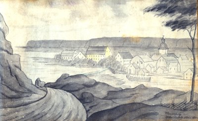 View towards Vänersborg from the Dalsland side of Vänern by Johan Gustaf Thun